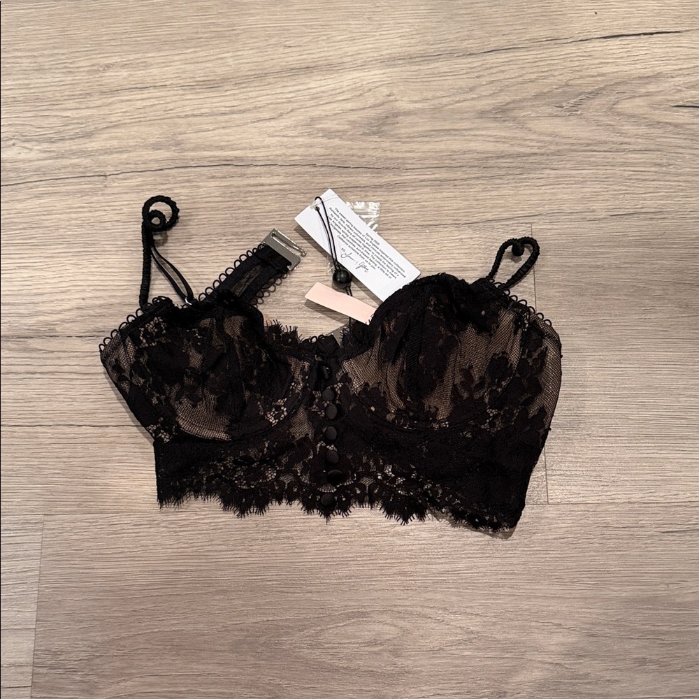 For Love And Lemons Black Lace Bra